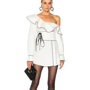 Self-Portrait Asymmetric Frilled Mini Dress 4